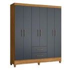 Guarda Roupa Casal 6 Portas 2 Gavetas 1 53m Freijo / Cinza Pa