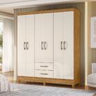Guarda Roupa Casal 6 Portas 2 Gavetas 1 53m Freijo / Off Whit