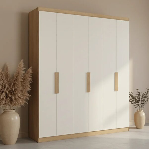 Guarda-roupa Casal 6 Portas 2 Gavetas 220cm X 47cm X 180c...