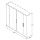 Guarda-roupa Casal 6 Portas 2 Gavetas  Branco/marfim Areia