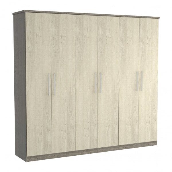 Guarda-roupa Casal 6 Portas 2 Gavetas  Demolição/marfim Areia