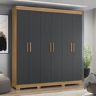 Guarda Roupa Casal 6 Portas 2 Gavetas Amarok  Nature/titanium