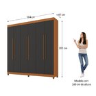 Guarda-roupa Casal 6 Portas 2 Gavetas Apolo Freijó / Grafite