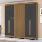 Guarda-roupa Casal 6 Portas 2 Gavetas Atacama/grafite - Aramó