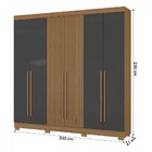 Guarda-roupa Casal 6 Portas 2 Gavetas Atacama/grafite - Aramó