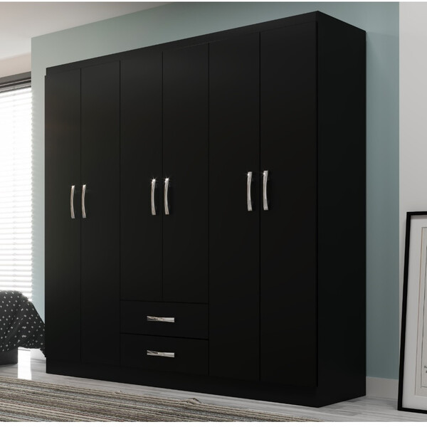 Guarda Roupa Casal 6 Portas 2 Gavetas Atalaia Evidência Móveis