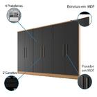 Guarda Roupa Casal 6 Portas 2 Gavetas Berlim Grafite