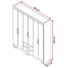 Guarda-roupa Casal 6 Portas 2 Gavetas Branco New/rosa Nt5130