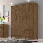 Guarda Roupa Casal 6 Portas 2 Gavetas Castanho Wood Ms912 Mov