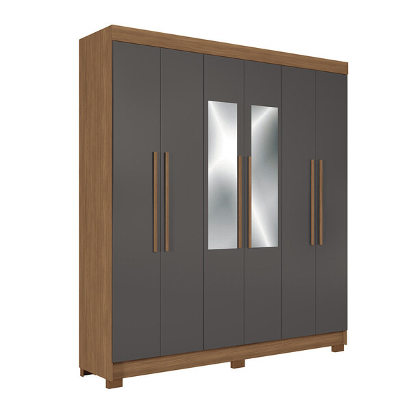 Guarda-Roupa Casal 6 Portas 2 Gavetas Com Espelho 194,40cm To