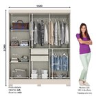 Guarda-roupa Casal 6 Portas 2 Gavetas Com Espelho B73 Cristal