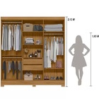 Guarda Roupa Casal 6 Portas 2 Gavetas Com Espelho Freijo / Ci