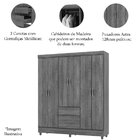 Guarda-roupa Casal 6 Portas 2 Gavetas Com Espelho Ideval Bran