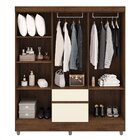 Guarda-roupa Casal 6 Portas 2 Gavetas Com Espelho Ideval Imbu