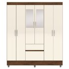 Guarda-roupa Casal 6 Portas 2 Gavetas Com Espelho Ideval Imbu