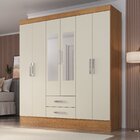 Guarda-roupa Casal 6 Portas 2 Gavetas Com Espelho Pinheiro Es