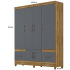 Guarda-roupa Casal 6 Portas 2 Gavetas Com Espelhos E Pés Ms91