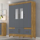 Guarda-roupa Casal 6 Portas 2 Gavetas Com Espelhos E Pés Ms91