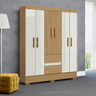 Guarda Roupa Casal 6 Portas 2 Gavetas Com Pés Coimbra Aramóve