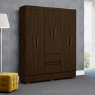 Guarda Roupa Casal 6 Portas 2 Gavetas Com Pés Coimbra Aramóve
