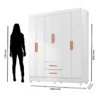 Guarda Roupa Casal 6 Portas 2 Gavetas Com Pés Lite Branco Bri