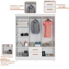 Guarda Roupa Casal 6 Portas 2 Gavetas Com Pés Lite Branco Bri