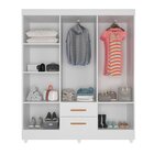 Guarda Roupa Casal 6 Portas 2 Gavetas Com Pés Lite Branco Bri