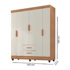 Guarda Roupa Casal 6 Portas 2 Gavetas Com Pés Lite Nature/off