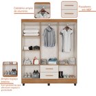 Guarda Roupa Casal 6 Portas 2 Gavetas Com Pés Lite Nature/off