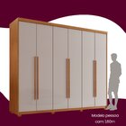 Guarda Roupa Casal 6 Portas 2 Gavetas Com Pés Mdf Veracruz Na