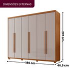 Guarda Roupa Casal 6 Portas 2 Gavetas Com Pés Mdf Veracruz Na
