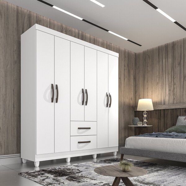 Guarda Roupa Casal 6 Portas 2 Gavetas Cometa Sallêto Móveis B