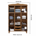 Guarda-roupa Casal 6 Portas 2 Gavetas Em Madeira Milão Mogno