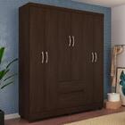 Guarda Roupa Casal 6 Portas 2 Gavetas Flash Ii D02 Ebano Touc