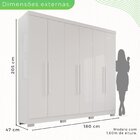 Guarda-roupa Casal 6 Portas 2 Gavetas França
