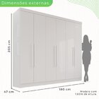 Guarda-roupa Casal 6 Portas 2 Gavetas França