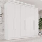 Guarda-roupa Casal 6 Portas 2 Gavetas França Branco