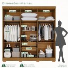 Guarda-roupa Casal 6 Portas 2 Gavetas França Cinamomo