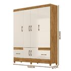 Guarda Roupa Casal 6 Portas 2 Gavetas Freijó Off White Ms912
