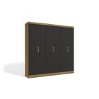 Guarda-roupa Casal 6 Portas 2 Gavetas Freijó/preto Fosco