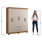 Guarda-roupa Casal 6 Portas 2 Gavetas Freijó Trend/off White
