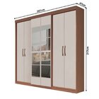 Guarda Roupa Casal 6 Portas 2 Gavetas Grécia Com Espelho Carv