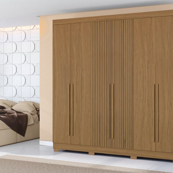 Guarda-roupa Casal 6 Portas 2 Gavetas Internas Atacama/areia