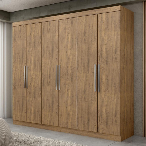 Guarda Roupa Casal 6 Portas 2 Gavetas Londres Maxel Móveis