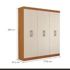 Guarda Roupa Casal 6 Portas 2 Gavetas Lyon Cinamomo/off White
