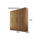 Guarda-roupa Casal 6 Portas 2 Gavetas Mdf Dinamarca Imbuia