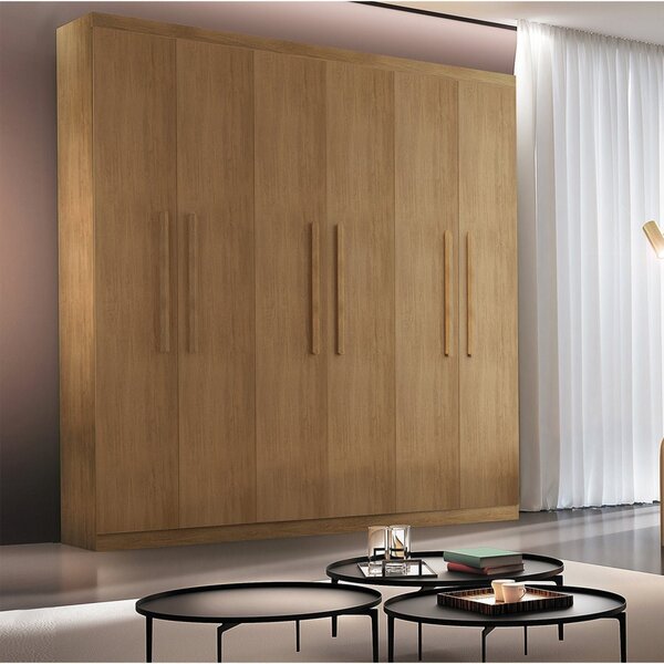 Guarda-roupa Casal 6 Portas 2 Gavetas Mdf Dinamarca Imbuia