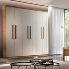 Guarda-roupa Casal 6 Portas 2 Gavetas Mdf Dinamarca Imbuia/of