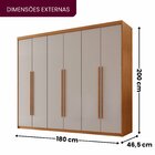Guarda Roupa Casal 6 Portas 2 Gavetas Mdf Veracruz  Naturalle
