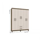 Guarda Roupa Casal 6 Portas 2 Gavetas Modena Incorplac Teka/c
